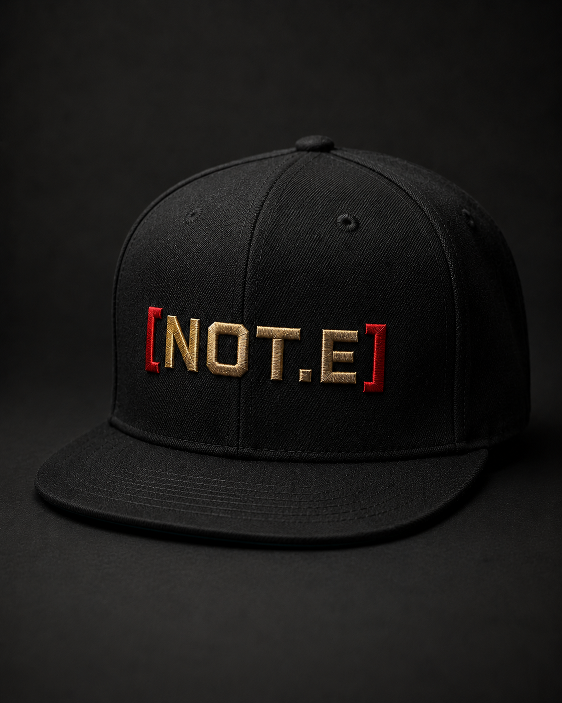 [NOT.E] black snapback with embroidered ticker